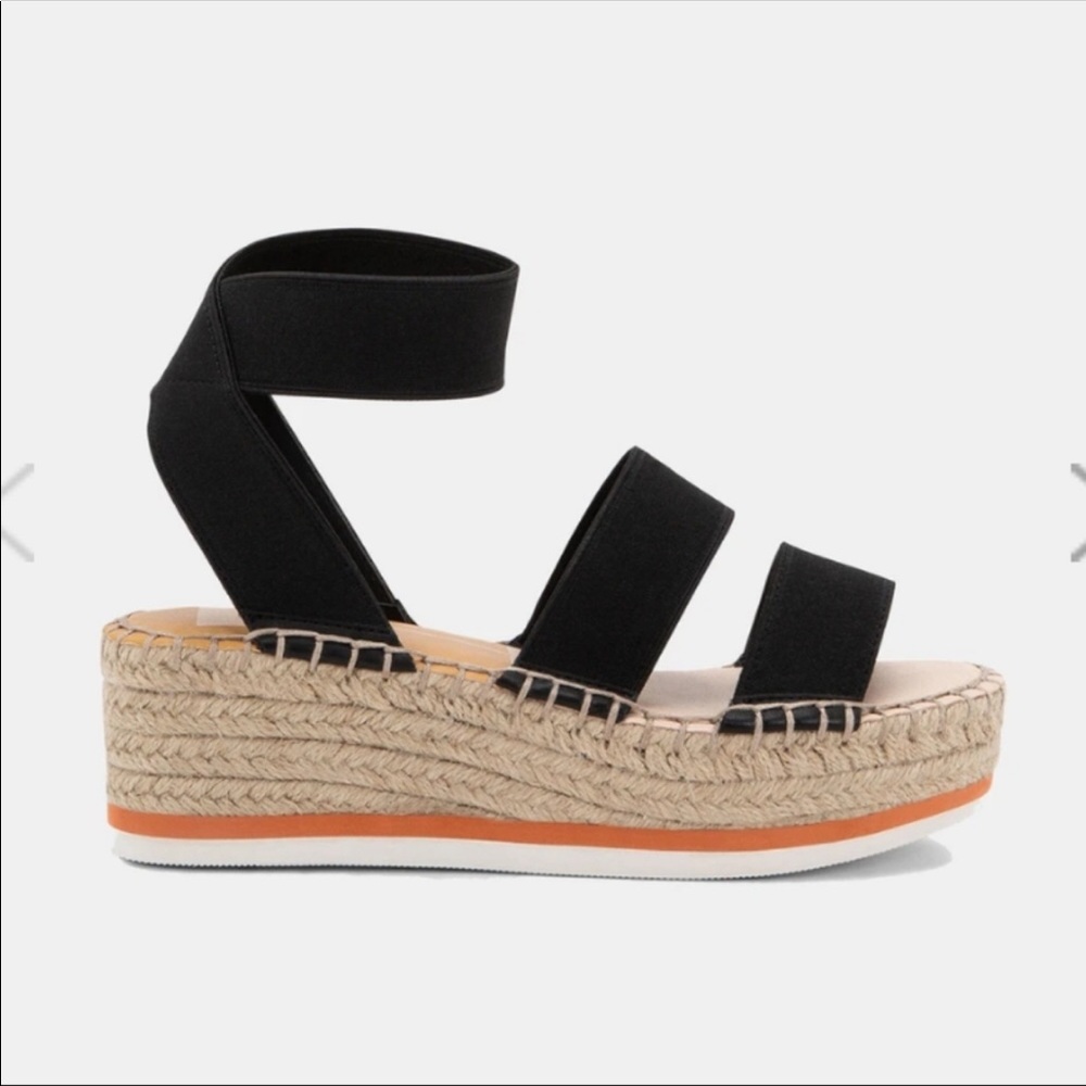 Dolce Vita Lury Black Espadrille Platform Sandal